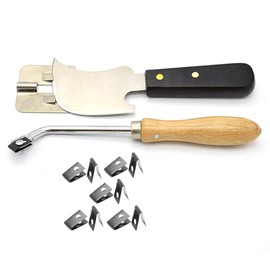 NEICOTOOLS Vinyl Flat Quarter Moon Knife with Weld Trim Guide and Flooring Hand Groover with 10pcs Replacement Blades For Trimming Welding Rod/Grooving PVC Vinyl Flooring Weld Tools Kit