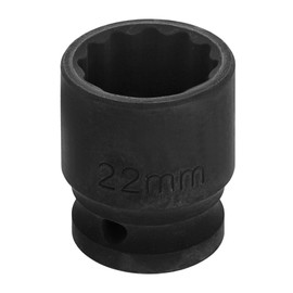 HARFINGTON 1/2" Drive x 22mm Shallow Impact Socket 12-Point Metric CR-V Steel Spindle Nut Impact Flip Sleeve for Home Auto Nuts Bolts Repair