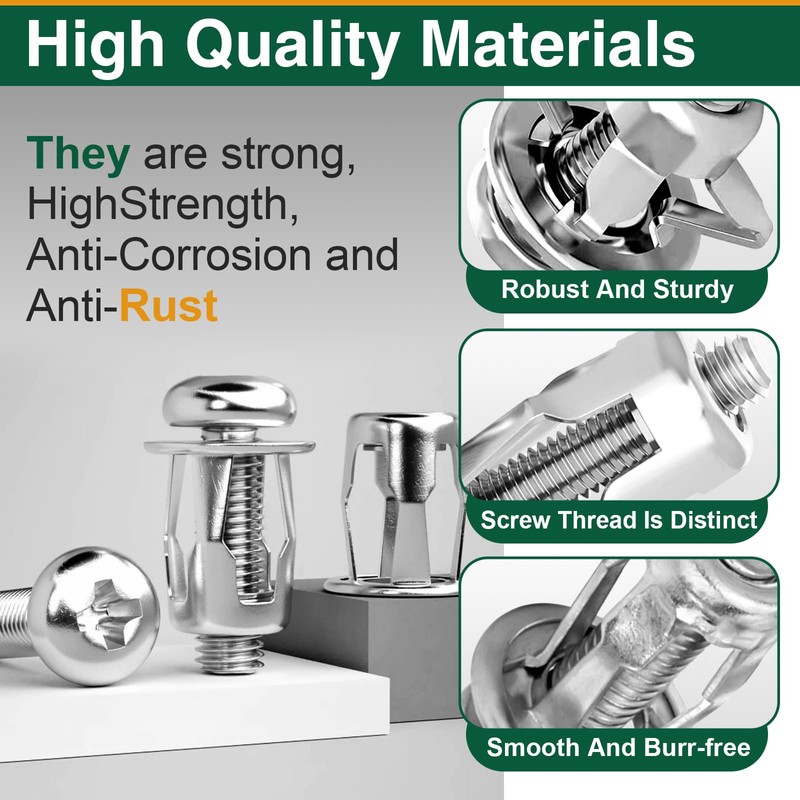 50Pcs Petal Expansion Bolt, Carbon Steel Jack Nuts for Drywall,