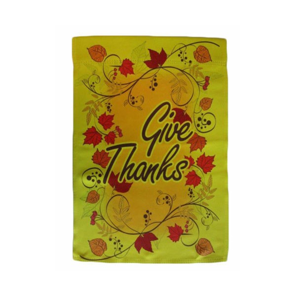 RFCO 12x18 12"x18" Give Thanks Thanksgiving Vertical Sleeve Flag Garden