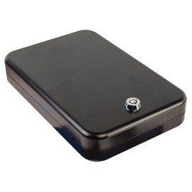 Lockdown Keyed Compact and Subcompact Handgun Vault with All Steel Construction, TSA Approval and CA DOJ Certification for Secure Storage and Travel