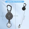 Diffaxy Key Fob Extendible 2 Pieces Robust Retractable Key Ring