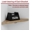 ISOKER Corner Shelf Bracket, 9 inch 3-Pack 1/5” Thick Carbon
