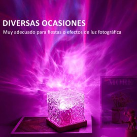 MXCOCO Proyector Lámpara de Ondas Oceánicas, Lámpara Nocturna con Efecto de Agua de 16 Colores, Lámpara de Cubo con Luz RGB y Control Remoto, Luces LED para Recámaras para Parejas, Amigos, Familia