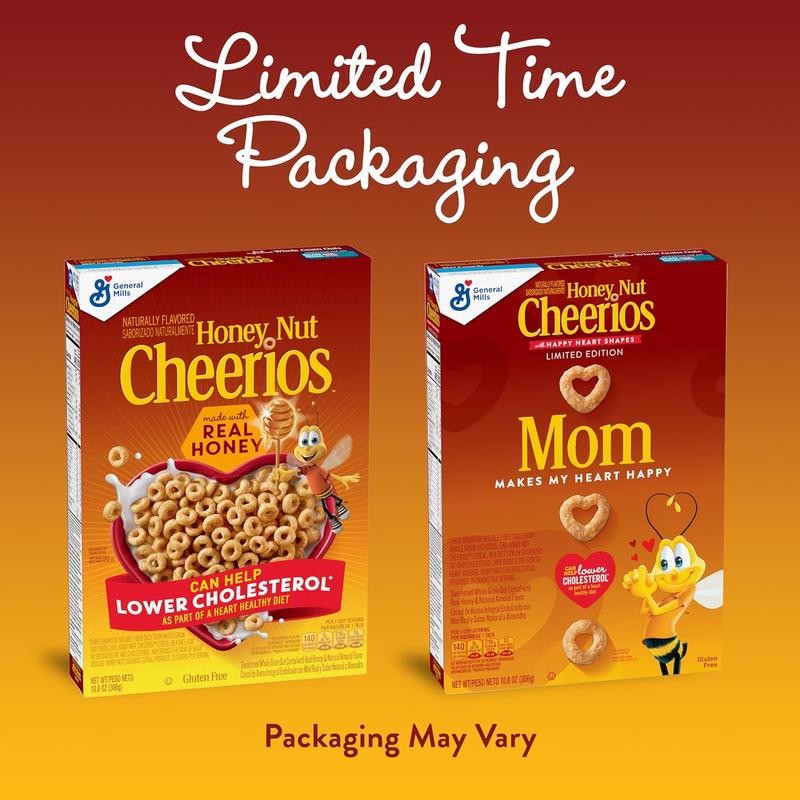 Honey Nut Cheerios Heart Healthy Breakfast Cereal, Gluten Free Cereal