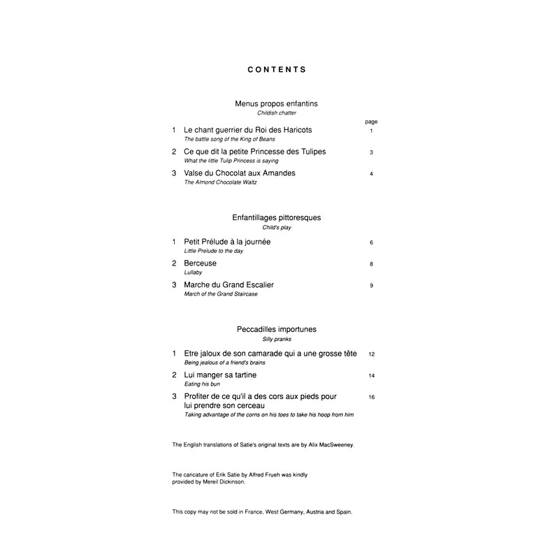 Satie Children's Pieces Piano