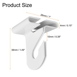 HARFINGTON 50 Pair Drop Ceiling Hooks 1" W Metal T-Bar Track Clip Suspended Drop Ceiling Tiles Ceiling Hooks for Hanging Plants & Decorations, White