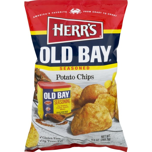 Herr's Old Bay Potato Chips- 7.5 oz.Bags (3 Bags)