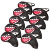 SHABIER Black 9pcs Golf Iron Head Covers Magnic Closure with