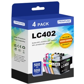 PRINPUSE LC402 Ink Cartridge Compatible for Brother LC402 LC402XL for Brother MFC-J5340DW MFC-J6540DW MFC-J6740DW MFC-J6940DW, 4 Pack
