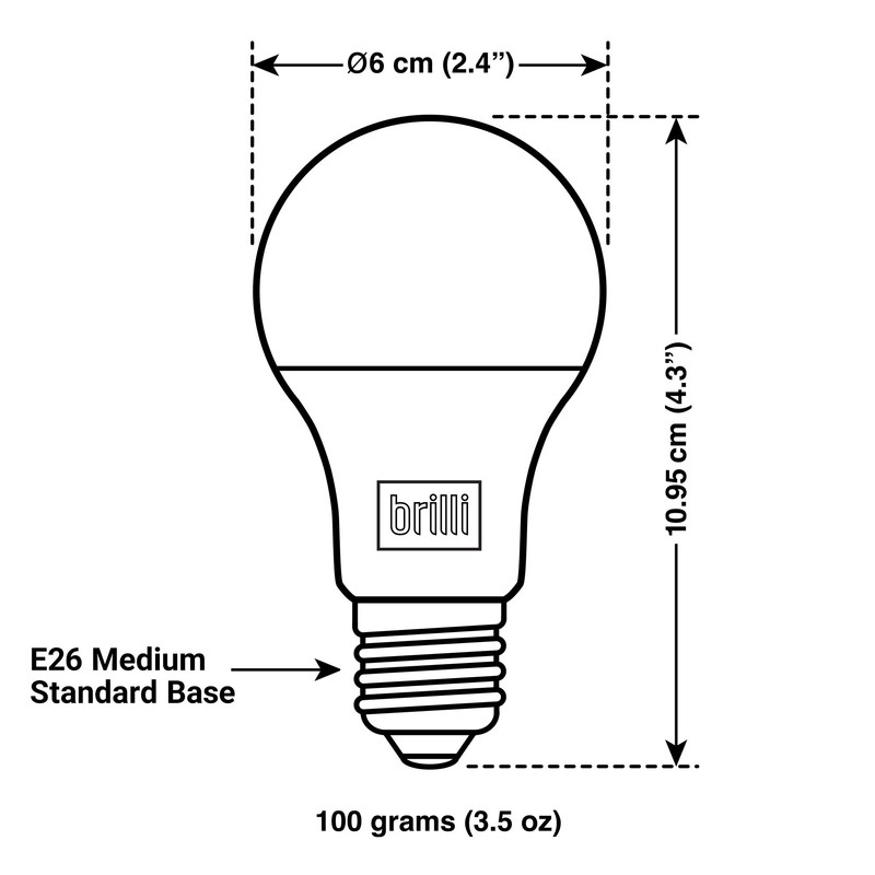 Brilli Wellness Lighting 23180-002 Charge Up Energy-Boosting Dimmable LED A19
