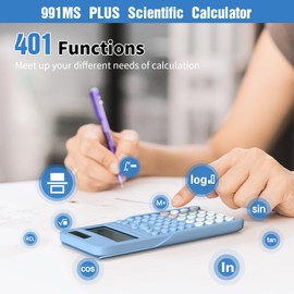 NEWYES Advanced Scientific Calculator, 401 Calculation Functions, Ideal for Junior High School College Student Study and Exam (Blue)