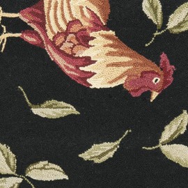 Safavieh Vintage Poster Collection VP320A Hand-Hooked Black and Ivory Wool Area Rug, 2 feet 6 inches by 4 feet 6 inches (2'6" x 4'6")