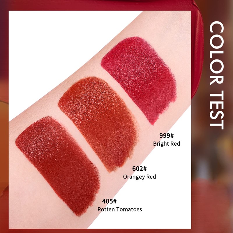 Matte Lipstick Set 3 Colors Lip Stick with Orange Chain