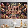 Starlit Patio Gold Pink Birthday Backdrop Banner 71" x 43"