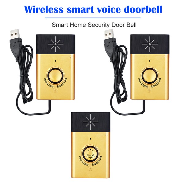 Wireless Voice Intercom Doorbell 2-way Talk Monitor with 1*Outdoor Unit