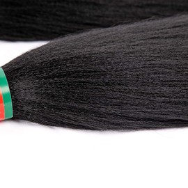Black Pre stretched Braiding Hair 2 Packs Pre feathered Braid Hair Extensions 30 Inches Kanekalon Hair Braids