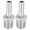 PATIKIL 304 Stainless Steel Barb Hose Fitting, 2 Pack 3/8"