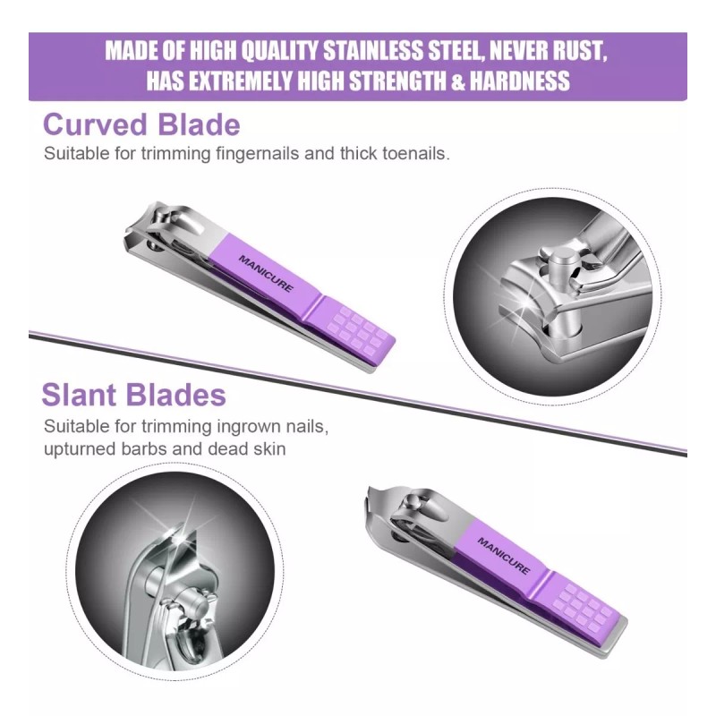 Leipple Kit Corta Uñas 16pz Acero Inoxidable Manicure Pedicure Aseo