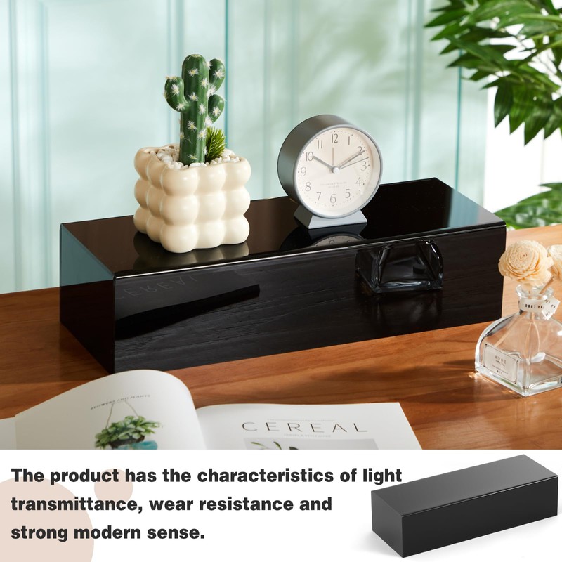 Chunful Black Acrylic Display Box Riser Trophy Base Acrylic Pedestal