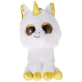 TY TY Glubschis - Pegasus Einhorn, weiß/gold - Beanie Boos - 15 cm