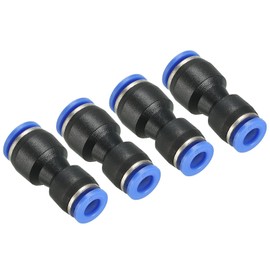 TOP-VIGOR 4Pcs Push to Connect Pneumatic Quick Fittings, 8mm to 6mm Tube OD Plastic Release Reducer Connect Air Line Hose Pipe Fitting, 2-Way Straight Pneumatic Connector