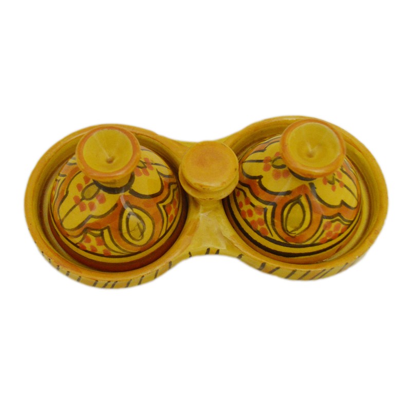 Moroccan Handmade Tagine Double Spicer Salt & pepper Holder Ceramic