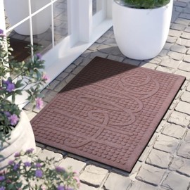 A1HC All Weather Absorbent Doormat, Quick Dry, Absorbs Up to 2 Cups of Moisture, Stain & Fade Resistant, Captures Dirt, Non Slip & Heavy Duty SBR Crumb Rubber Backing Indoor/Outdoor Boot Scraper,24x36