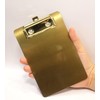 Banjiang Stainless Steel Magnetic Clipboards,Gold Clipboard with Pen Holder,Metal Clip