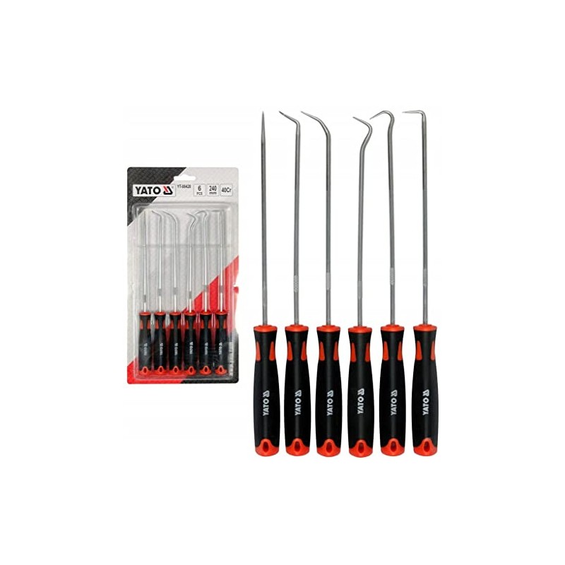 YATO YT-08428, Long Pick and Hook Set 6 Pcs 240mm
