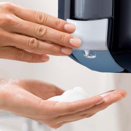 Jofel AC70600 Soap Dispenser with Chrome Push Button - 0.900 L - Black