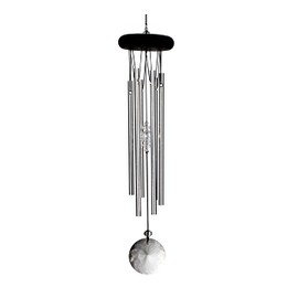 Woodstock Chimes Wind Chimes, Wood, Silver, 16"