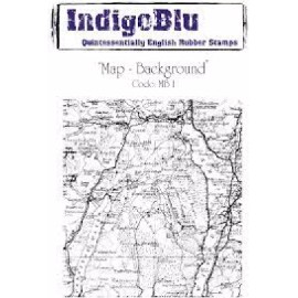 IndigoBlu Red Rubber Stamps MAP BACKGROUND