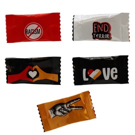 Naturejam End Racism Peppermints – 100 Count Bulk Individually Wrapped Mints with Unity Messages – Equality Candy for Events, Awareness, Inclusion, Social Justice Gift Bags, and Classroom Treats