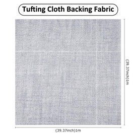 SUPERFINDINGS 39.36 inch Tufting Cloth Grey Primary Textile Cloth for Tufting Gun Polyester Fabric Stitched Monks Cloth for Punch Needle Tufting Carpet DIY Craft Supplies