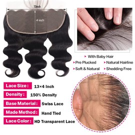 Ralisa Body Wave Human Hair Bundles with Frontal Human Hair Frontal with Bundles Body Wave Bundles with Frontal Body Wave Bundles and Frontal Human Hair Bundles Brazilian Hair Bundles with Frontal