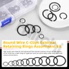 Hilitchi 150PCS Round Wire C-Clips 10 Sizes GB895.2 Retainer Clip