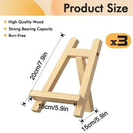 YUESHI PJL Pack of 3 mini easel wooden (15 x 20 cm), small easel, stand for calendar, drawing, sketching, wedding