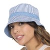 Thingimijigs Women's Spotted/Striped Cotton Reversible Bucket Hat - Blue S/M