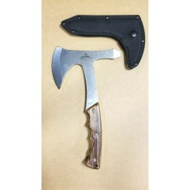 Cactus Jack Solid Steel Wood Handle Hatchet Axe with Sheath Made in USA