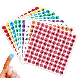 [27 pieces in 9 colors] Numeric color label sticker number 0.6 inch (1.5 cm) waterproof type set 1 - 100 number chart attendance number (0.6 inch (1.5 cm) set of 9 colors
