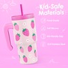 Strawberry Tumbler 20oz with Handle and Silicone Straw Lid for