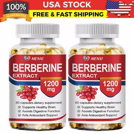 2 Pack Premium Berberine HCL 1200mg, Healthy Cholesterol, Anti-inflammatory
