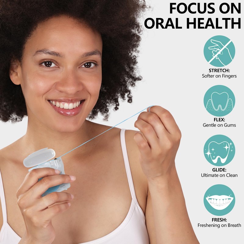 Coconut-Oil Infused Woven Dental Floss,Deep Clean Natural Vegetable Waxed Floss,Extra