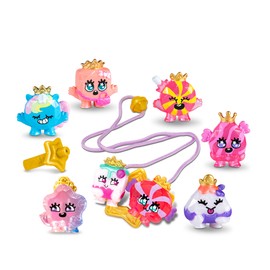 BANDAI TH00003 Royals 8 Pack | This Pinky Promise Multipack Contains 8 Collectable Gemmy Friends 1 Ring and 1 Necklace Mix and Match Gems and Girls Jewellery for Wearable Fun