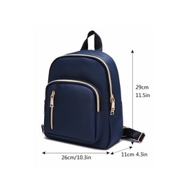 YANAIER Women Mini Backpack Purse Waterproof Nylon Anti-Theft Lightweight School Bags Casual Backpack for Ladies Girls Navy