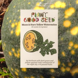 Plant Good Seed Moon and Stars Yellow Watermelon Seeds NON-GMO Organic Heirloom USA Grown