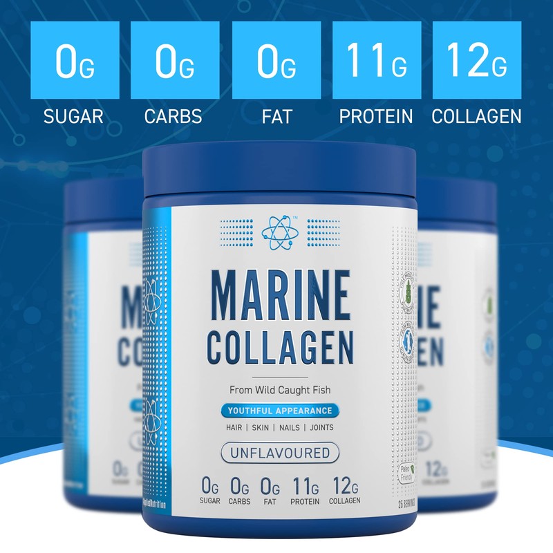 Applied Nutrition Marine Collagen Powder - Hydrolysed Collagen Protein, Healthy