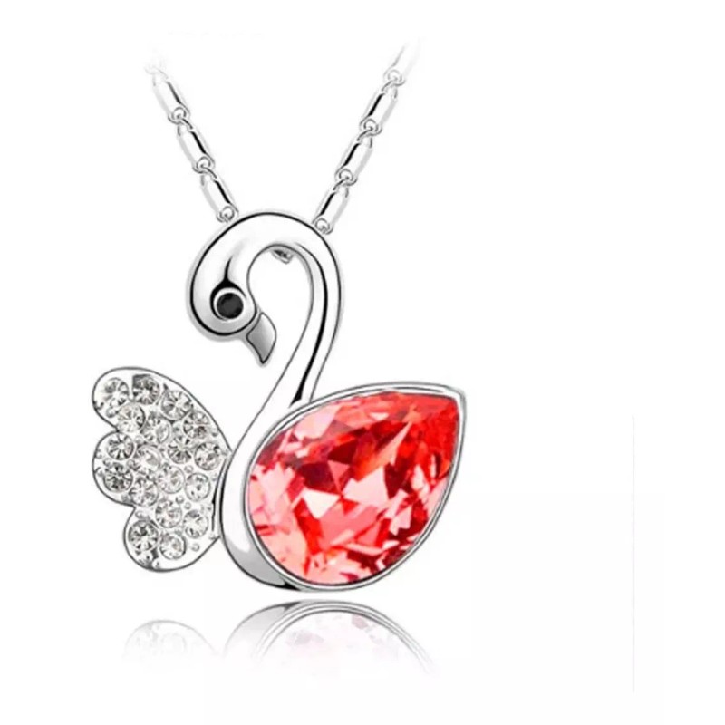 Veraly Conjunto Collar De Cisne Y Aretes Cristal Austriaco Full