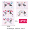 YPYMOD Pack of 5 Glitter Stones Face Festival, Rhinestone Face
